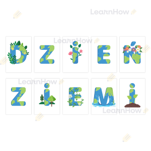 LITERY DEKORACYJNE - DZIEŃ ZIEMI (A4)