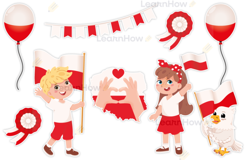 Dekoracja Patriotyczna - Dzieci z dodatkami XL (9 szt., jednostronne) - LH-DKP20_min_00.png