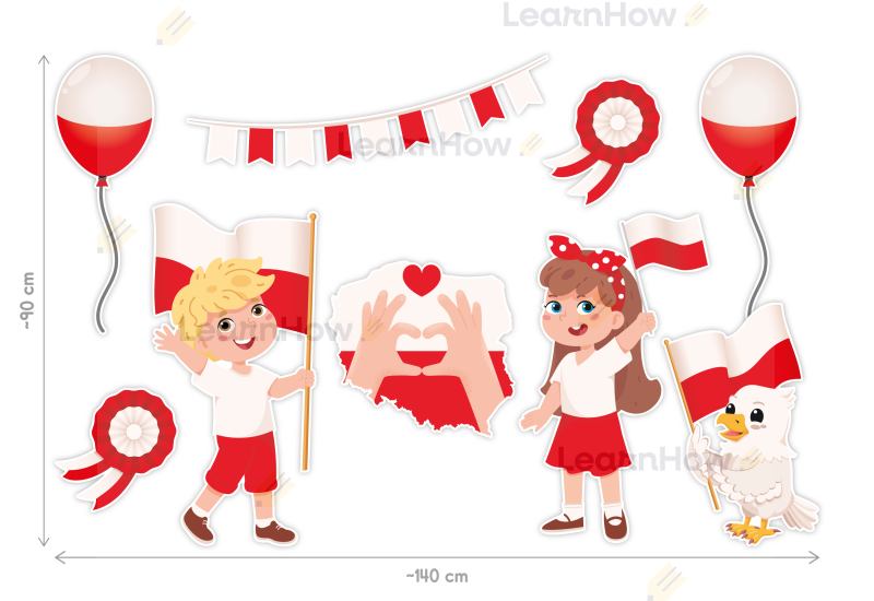 Dekoracja Patriotyczna - Dzieci z dodatkami XL (9 szt., jednostronne) - LH-DKP20_min_02.png