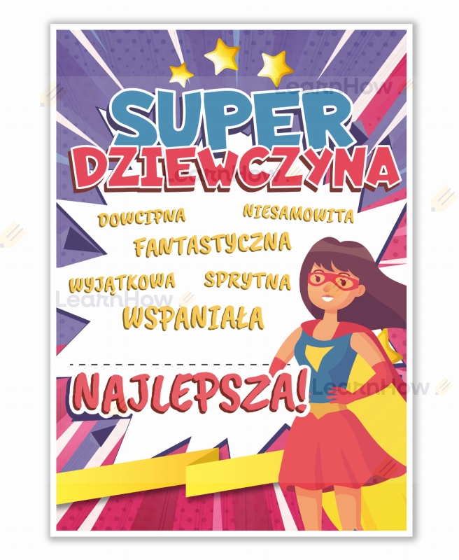 Dyplom najlepszej dziewczyny, dzień kobiet 8 marca