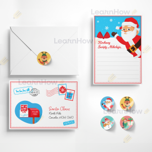 LIST DO MIKOŁAJA + KOPERTA - MIKOŁAJ (list + koperta + 4x naklejki)