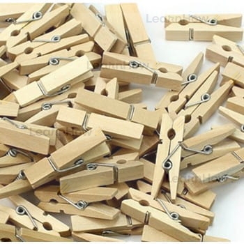 Klamerki drewniane mini spinacze 4,5cm, ozdobne dekoracyjne klamerki drewniane