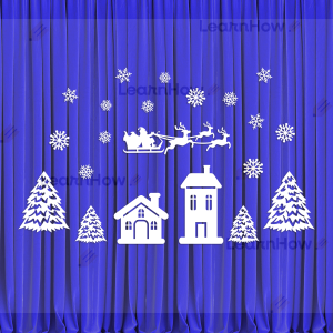 DEKORACJA ZIMOWA AŻUROWA - ZIMOWY KRAJOBRAZ (21 elementów)