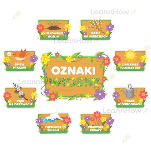 DEKORACJA WIOSENNA NA GAZETKĘ - OZNAKI WIOSNY