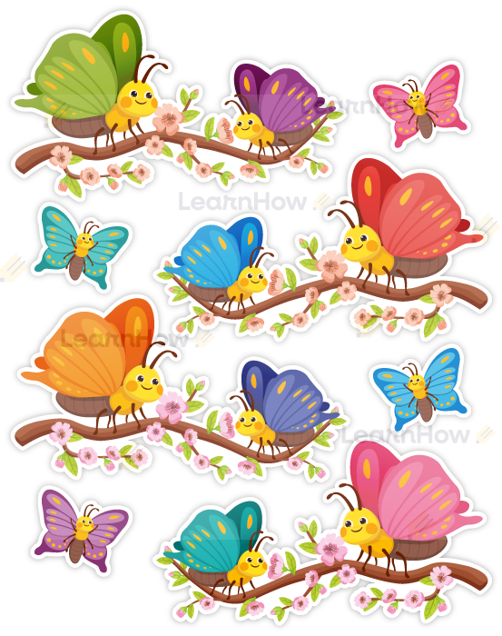 DEKORACJE WIOSENNE - MOTYLE NA GAŁĘZI (8 szt., dwustronne) - LH-DW62_min_00.png