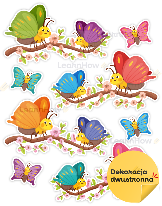 DEKORACJE WIOSENNE - MOTYLE NA GAŁĘZI (8 szt., dwustronne) - LH-DW62_min_00A.png