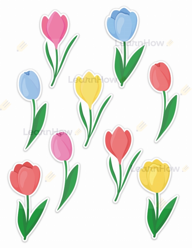 Dekoracje okienne wiosenne, dekoracje do szkoły wiosna tulipany