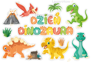 DEKORACJE OKOLICZNOŚCIOWE - DZIEŃ DINOZAURA (12 szt.)