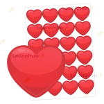 NAKLEJKI WALENTYNKOWE - WALENTYNKI - SERCE (24 szt.)