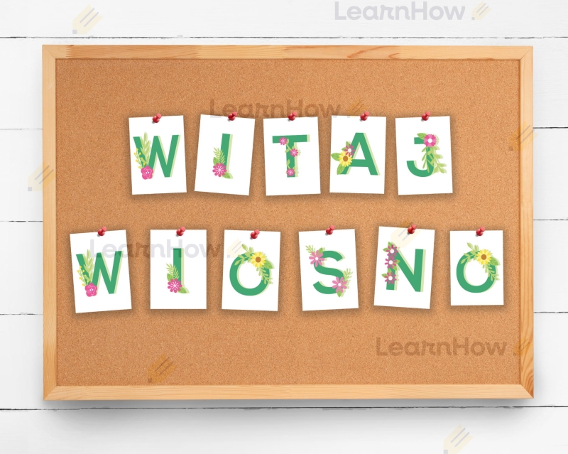 literki dekoracyjne szkolne witaj wiosno, wiosna