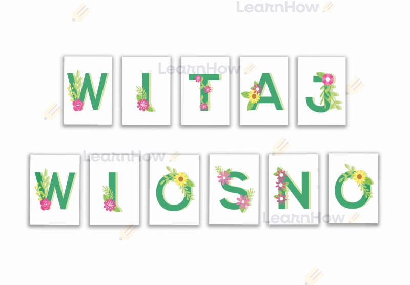 literki dekoracyjne szkolne witaj wiosno, wiosna