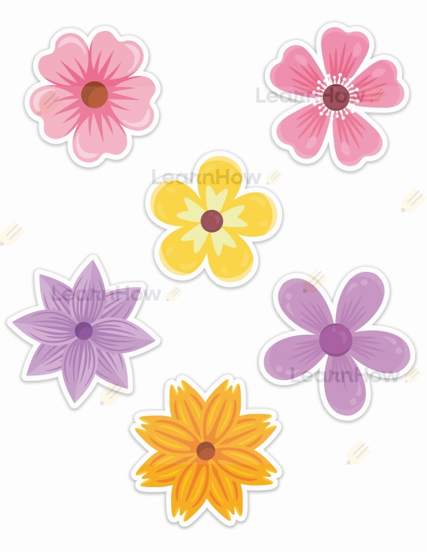 Dekoracja wiosenna kwiaty, szkolne ozdoby na tablice, gazetkę