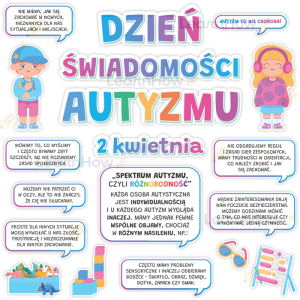 DEKORACJA OKOLICZNOŚCIOWA - ŚWIATOWY DZIEŃ AUTYZMU (19 elementów)