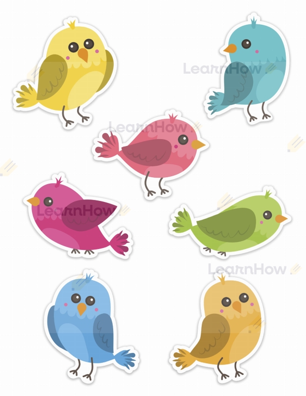 Dekoracje na okna, wiosna, szkolne ozdoby ptaszki