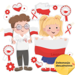DEKORACJA PATRIOTYCZNA - PATRIOTYCZNE DZIECI XL (DWUSTRONNE)