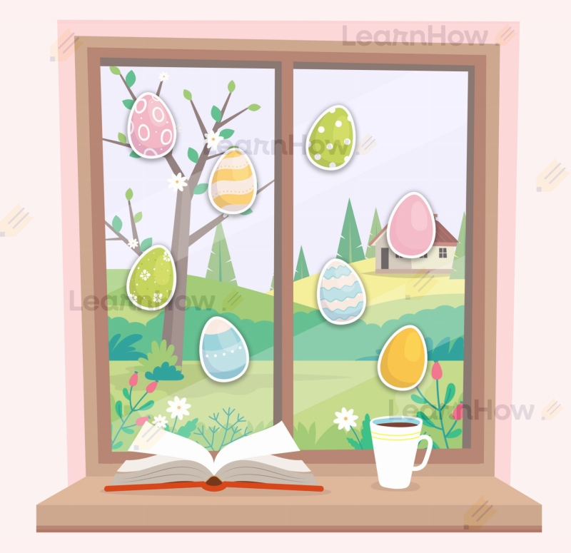 Ozdoba pisanki jednostronne dekoracja okno szkolne