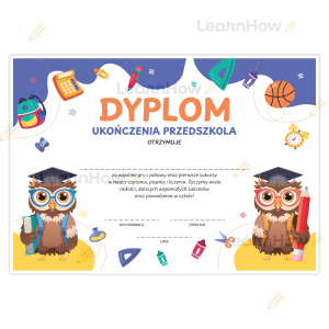 DYPLOM UKOŃCZENIA PRZEDSZKOLA - SÓWKI