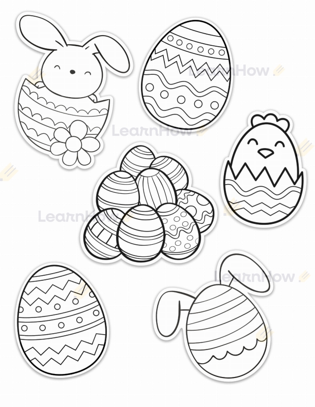 ZESTAW WYCIĘTYCH KOLOROWANEK WIELKANOC