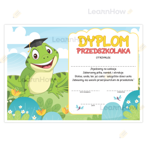 DYPLOM UKOŃCZENIA PRZEDSZKOLA - ŻABKA