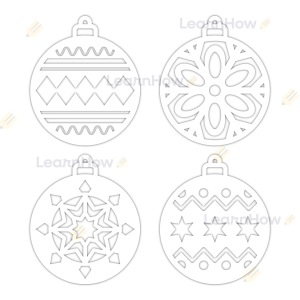 DEKORACJA ZIMOWA OKIENNA - AŻUROWE BOMBKI (4 sztuki)