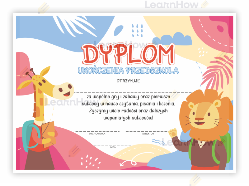 Dyplom ukończenia PRZEDSZKOLA koniec roku szkolnego.png