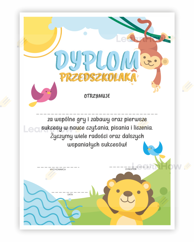 Dyplom PRZEDSZKOLAKA szkoły upominek.png