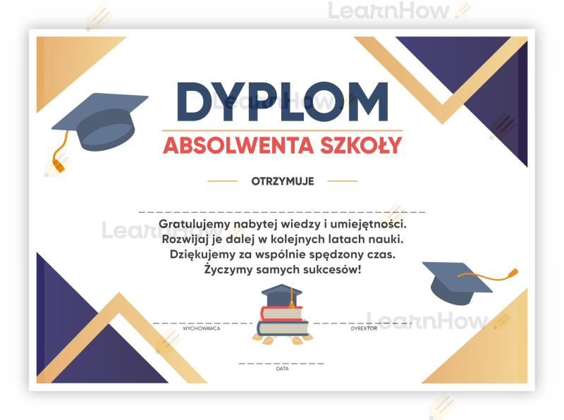 Dyplom absolwenta szkoły upominek ósma klasa.png