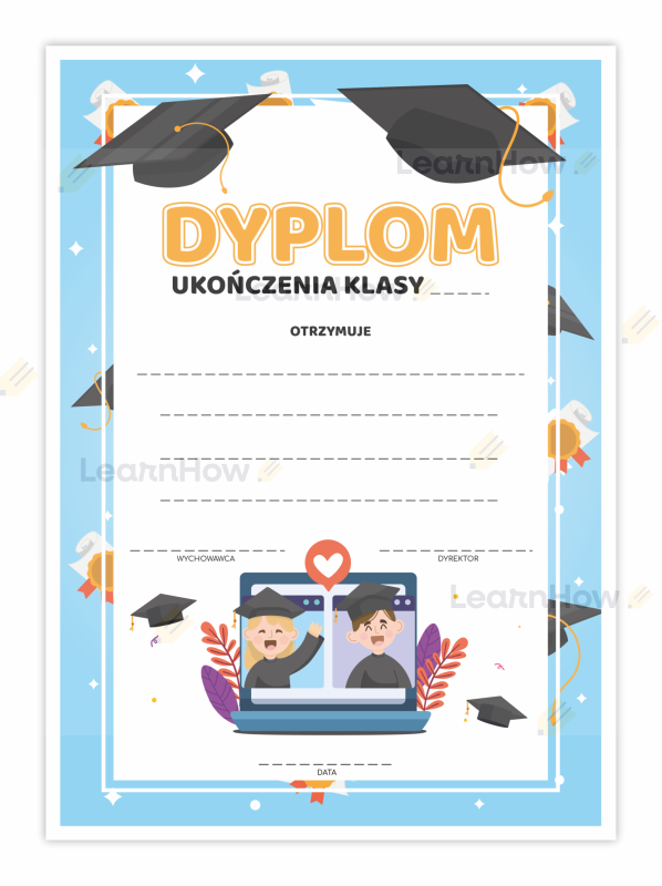 Dyplom uniwersalny, zakończenie roku szkolnego ukończenie klasy online nauka zdalna.png
