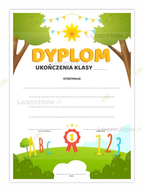 Dyplom uniwersalny, zakończenie roku szkolnego ukończenie klasy szkolne dyplomy.png