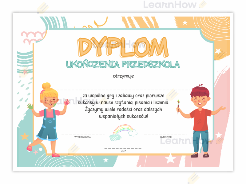 Dyplom ukończenia przedszkola, zakończenie roku szkolnego przedszkole.png