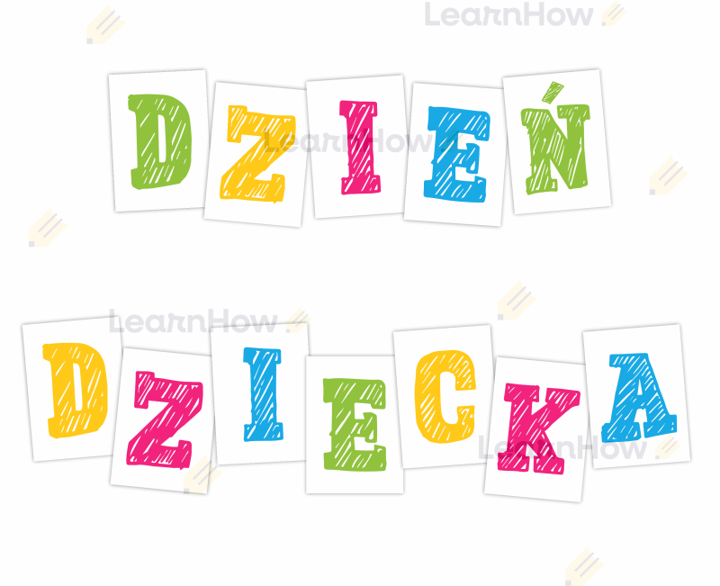 NAPIS DZIEŃ DZIECKA LITERKI  KOLOROWY NAPIS NA TABLICE.png