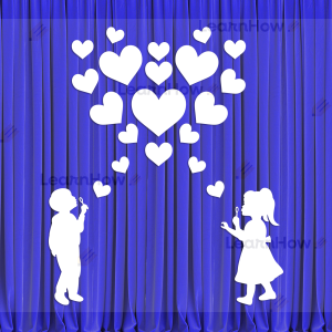 DEKORACJE OKOLICZNOŚCIOWE - DZIECI I SERCA - BIAŁE XXL (DWUSTRONNE)