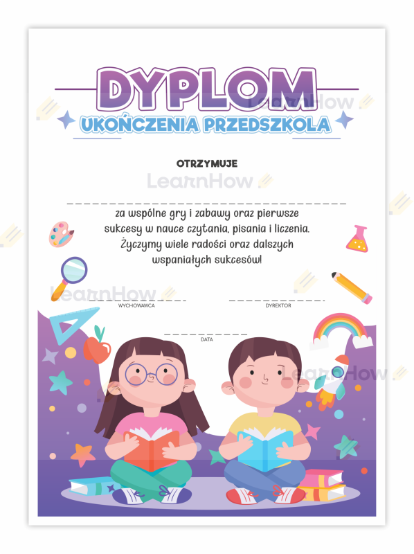 Dyplom ukończenia przedszkola wyobraźnia szkolne dyplomy.png