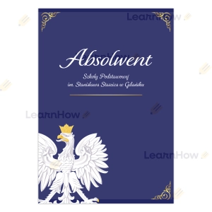 PERSONALIZOWANA TECZKA ABSOLWENTA - Z NAZWĄ SZKOŁY I CYTATEM (A4+)