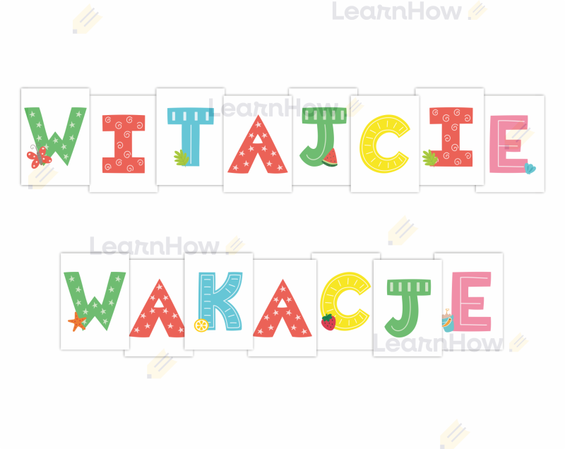 Witajcie wakacje napis na tablicę korkową - szkolny napis.png