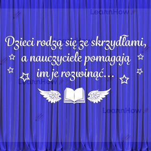 DEKORACJA SZKOLNA - DZIECI RODZĄ SIĘ ZE SKRZYDŁAMI... -  AŻUROWE