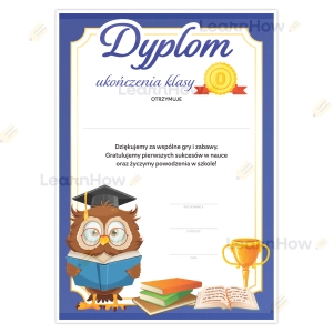 DYPLOM UKOŃCZENIA ZERÓWKI - PUCHAR - A4