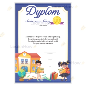 DYPLOM UKOŃCZENIA KLASY DRUGIEJ - DZIECI (A4)