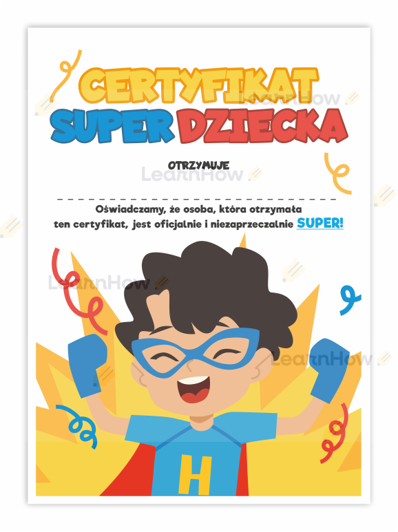 Certyfikat super dziecka - prezent na dzień dziecka, SUPER CHŁOPIEC.png