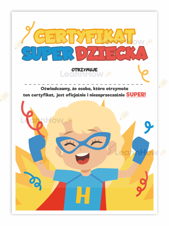 Certyfikat super dziecka - prezent na dzień dziecka, SUPER DZIEWCZYNA.png