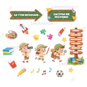 DEKORACJA SZKOLNA - ZA TYMI DRZWIAMI... ZACZYNA SIĘ PRZYGODA!