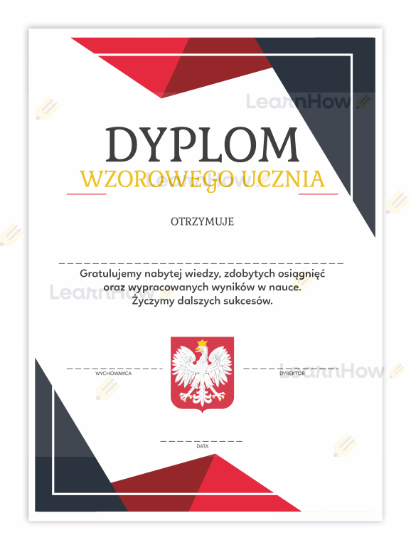 Dyplom wzorowego ucznia - godło - dyplomy szkolne.png