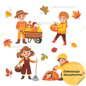 DEKORACJA JESIENNA - JESIENNE PRACE (DWUSTRONNA)