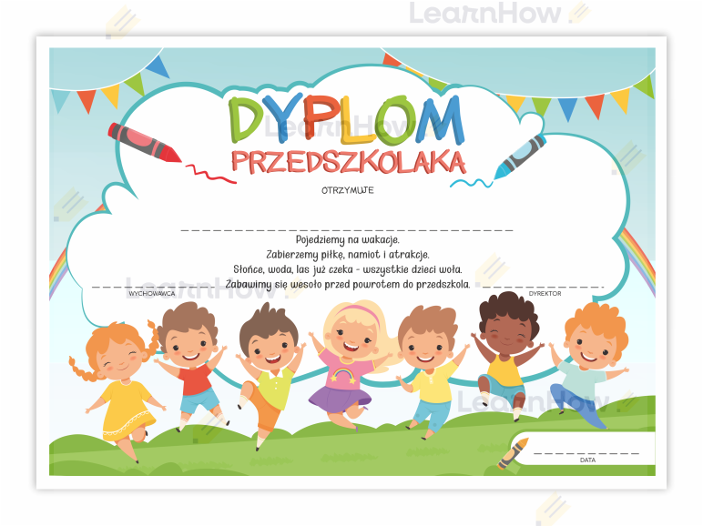 Dyplom przedszkolaka, wesołe dzieci, przedszkolne dyplomy wierszyk.png