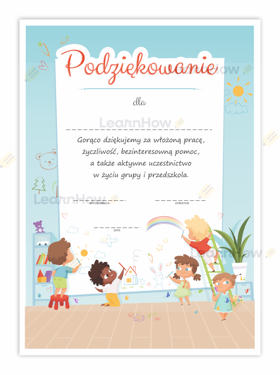 Dyplom podziękowanie dla rodziców przedszkole, za współpracę.png