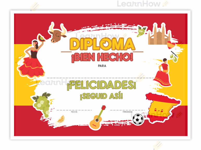 Dyplom Hiszpański - dyplomy okazjonalne, język hiszpański dyplom językowy.png
