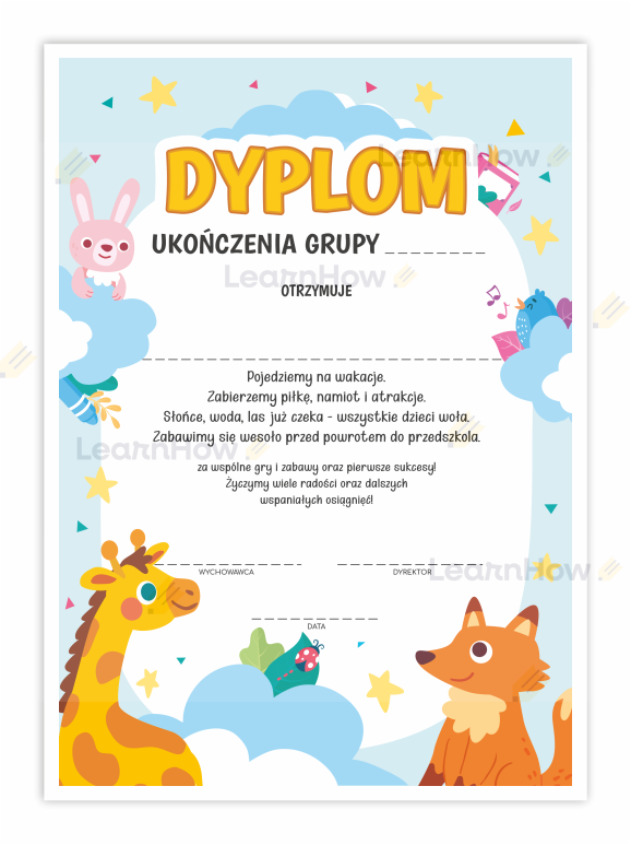 Dyplom ukończenia grupy w przedszkolu, dyplomy przedszkolne.png