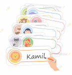 ZNACZKI DO SZATNI - ZWIERZAKI 04 - (30 szt. + kropki klejowe)