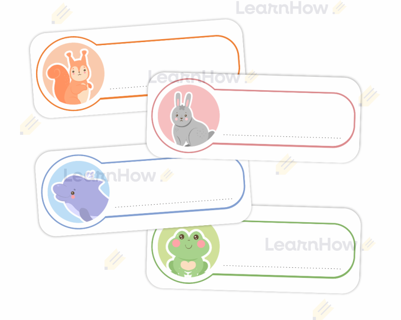 Znaczki na szafki dla dzieci - kolorowe zwierzątka.png