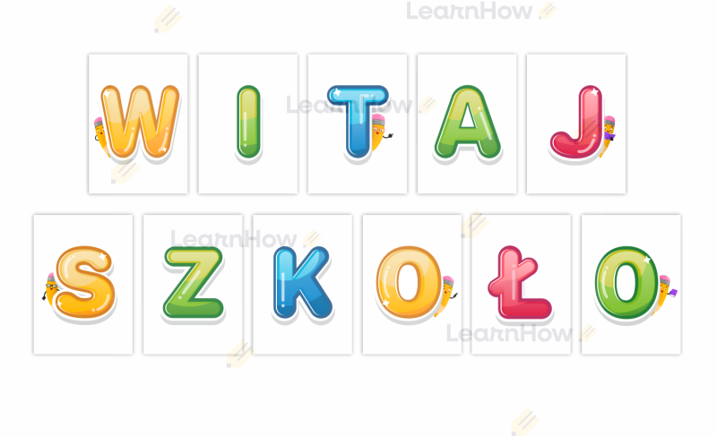 Witaj szkoło, kolorowe literki dekoracyjne, litery a4.png